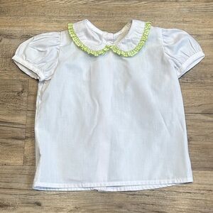 Mulberry White Blouse with Green Accents
